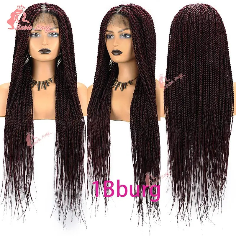 Senegalese Twist Braided Wig – Full Lace Synthetic Knotless Wig for Black Women