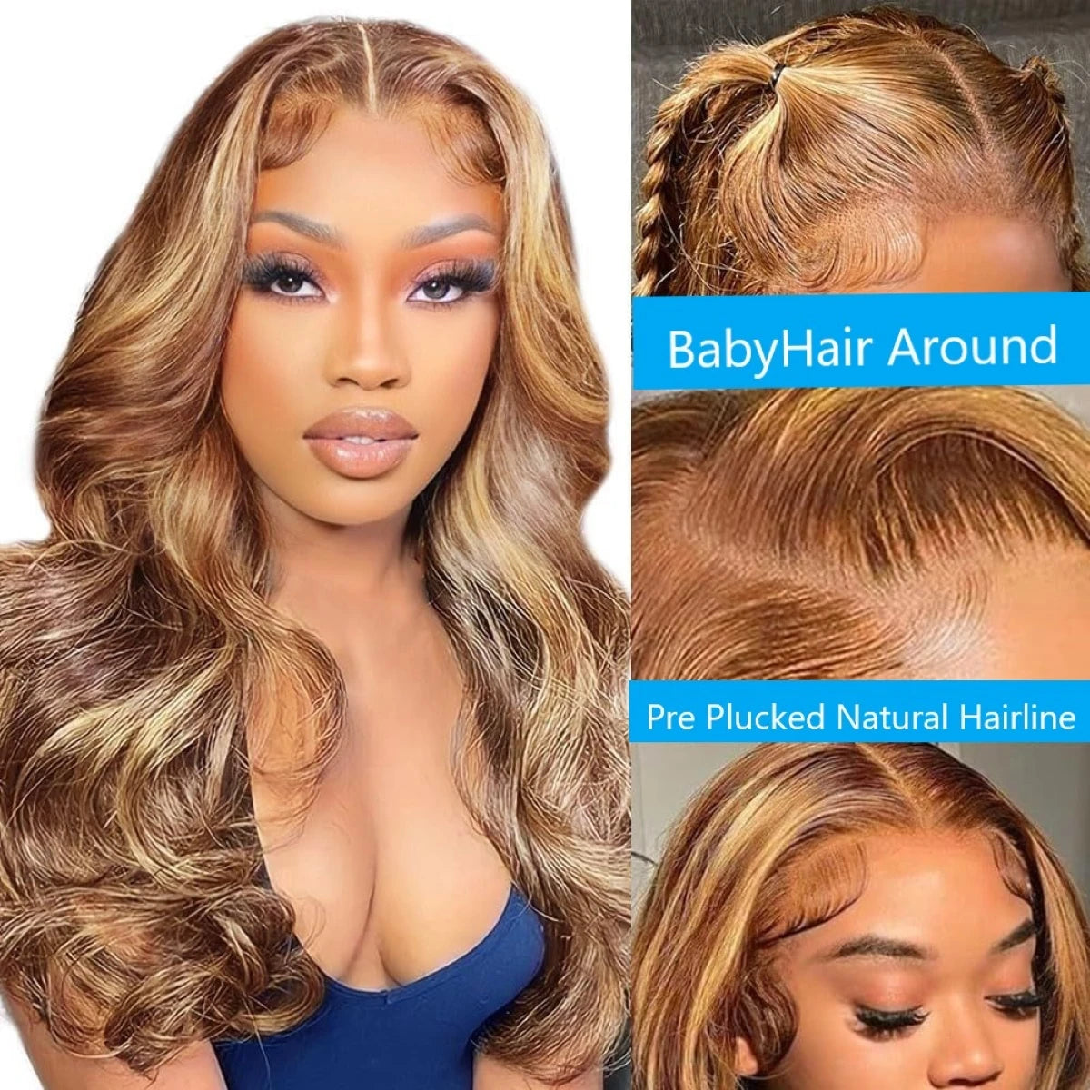 4/27 Honey Blonde Body Wave Lace Front Wig – 13x4 / 13x6 HD Lace