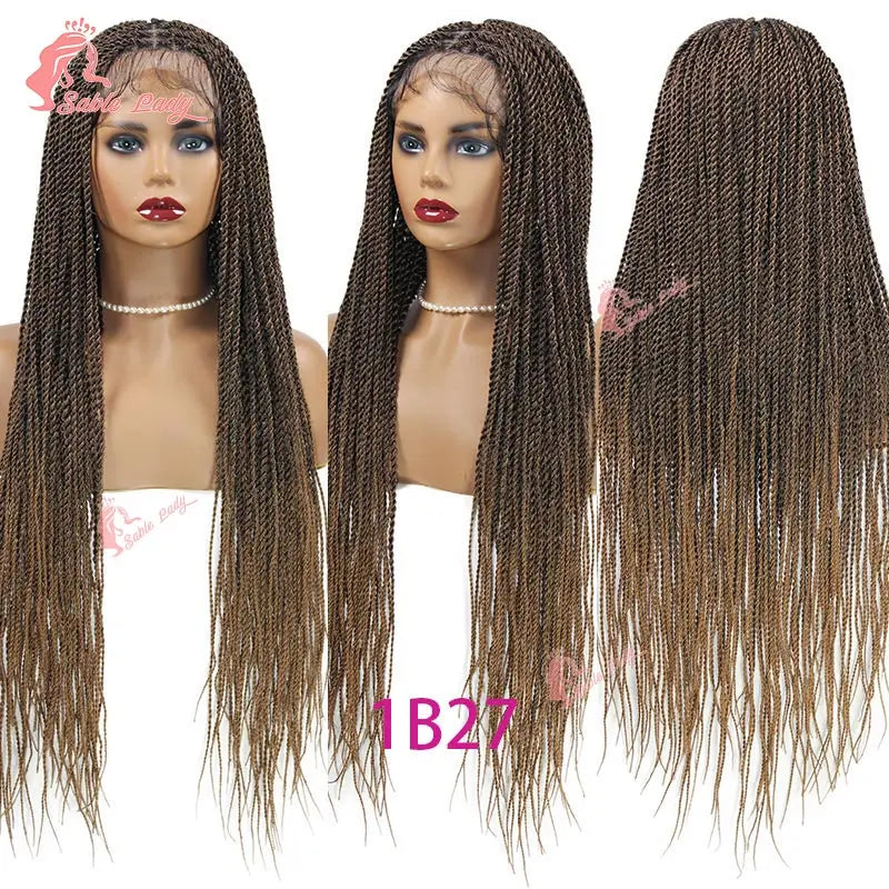 Senegalese Twist Braided Wig – Full Lace Synthetic Knotless Wig for Black Women