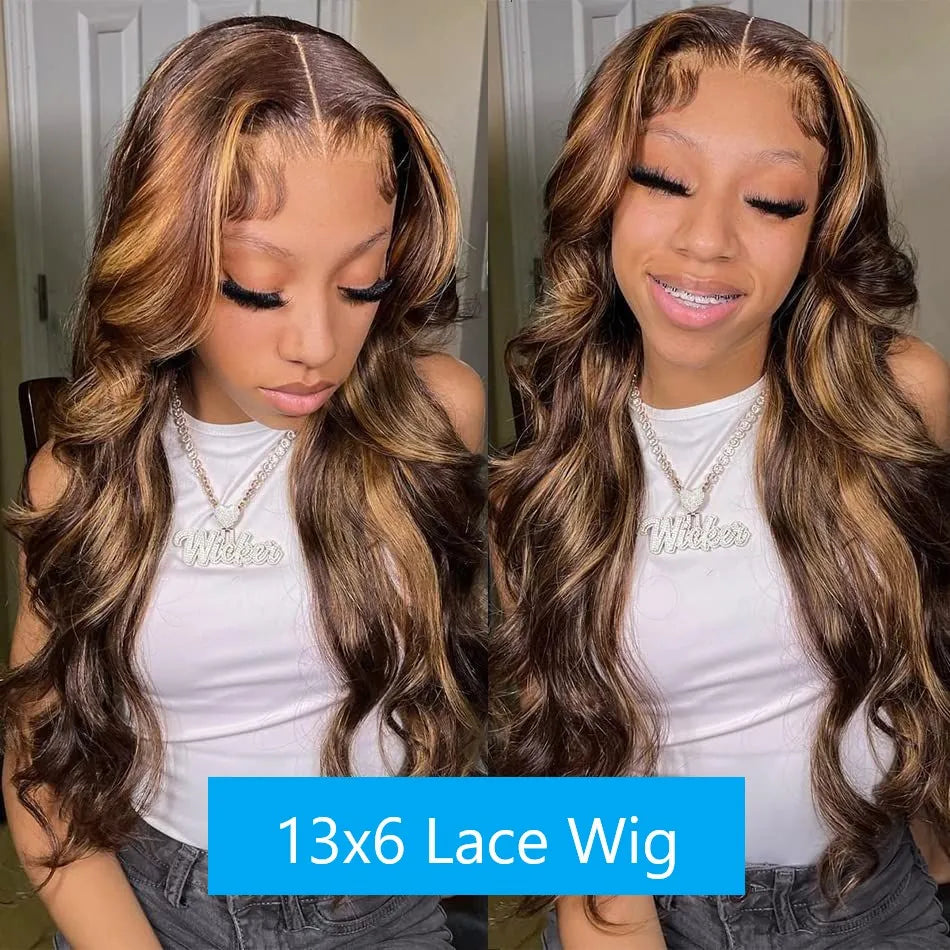 4/27 Honey Blonde Body Wave Lace Front Wig – 13x4 / 13x6 HD Lace