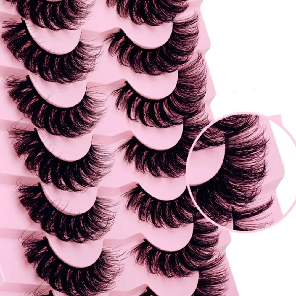 7 Pairs Russian Strip Eyelashes – Fluffy, Wispy, Lengthening False Lashes for Daily Wear