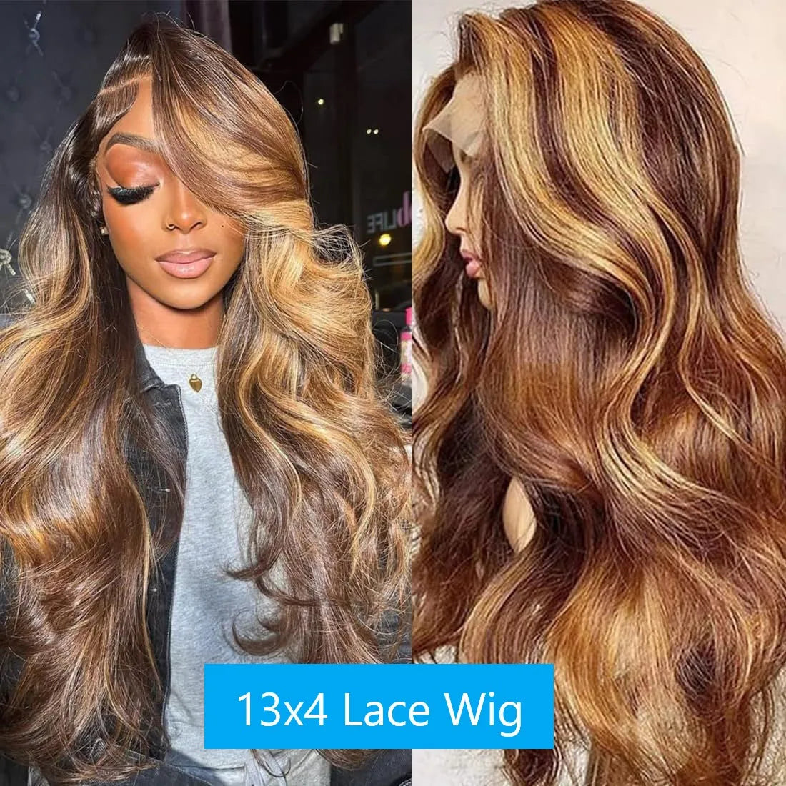 4/27 Honey Blonde Body Wave Lace Front Wig – 13x4 / 13x6 HD Lace