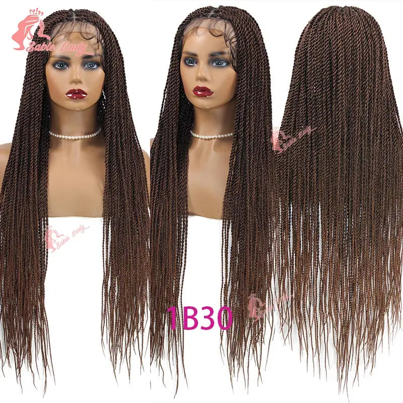 Senegalese Twist Braided Wig – Full Lace Synthetic Knotless Wig for Black Women