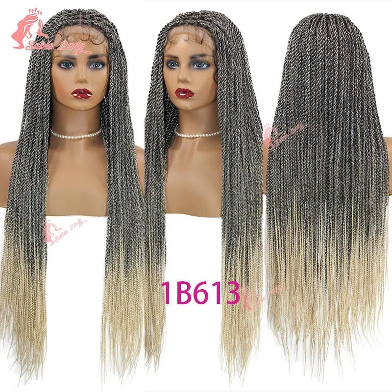 Senegalese Twist Braided Wig – Full Lace Synthetic Knotless Wig for Black Women