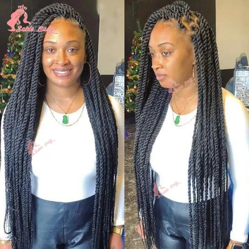 Senegalese Twist Braided Wig – Full Lace Synthetic Knotless Wig for Black Women