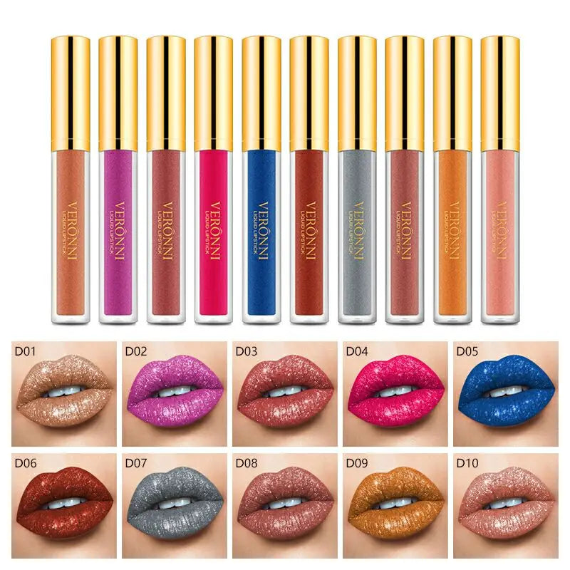 10 Colors Sexy Glitter Diamond Lip Gloss