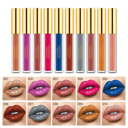 10 Colors Sexy Glitter Diamond Lip Gloss