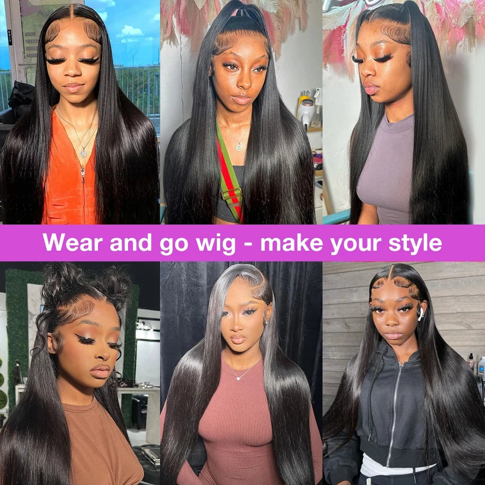 Luxury 40 Inch Straight Wig – Pre-Cut HD Lace, Glueless Wear & Go Human Hair Wig