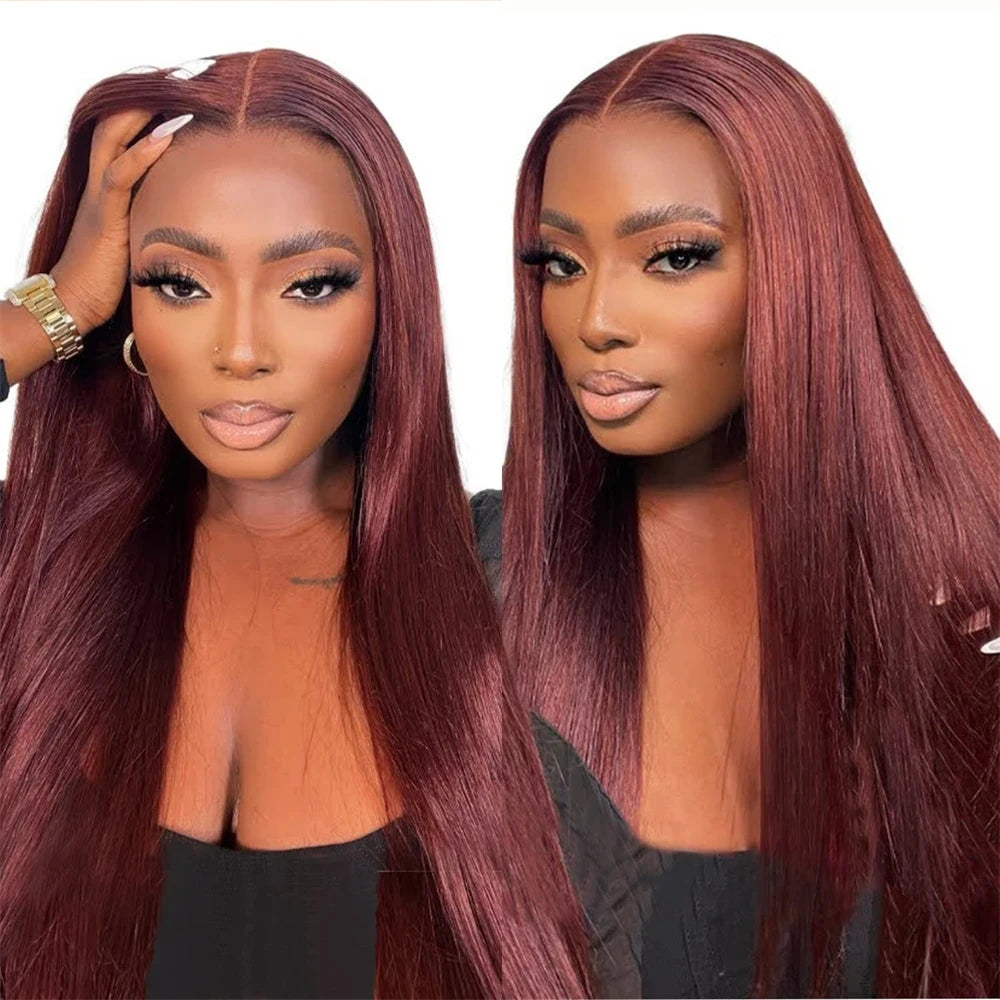 Reddish Brown Straight HD Lace Frontal Wig