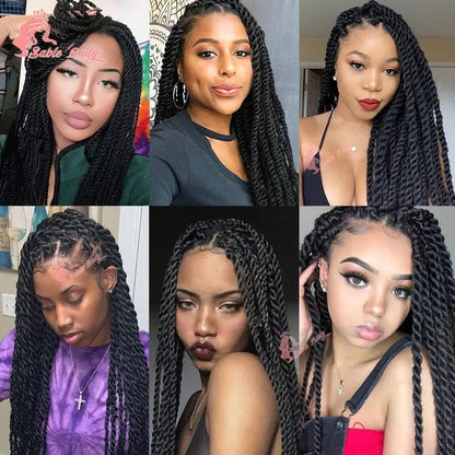Senegalese Twist Braided Wig – Full Lace Synthetic Knotless Wig for Black Women