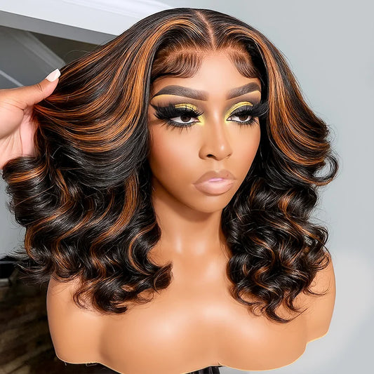 Ombre Body Wave Bob – 1B/30 Highlight Lace Front Wig
