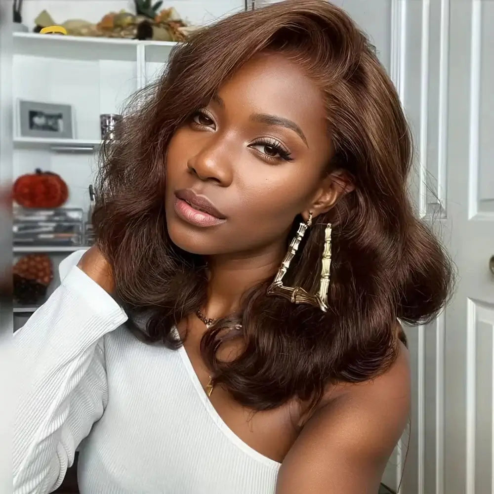 Chocolate Wave Bob – Short HD Lace Front Wig