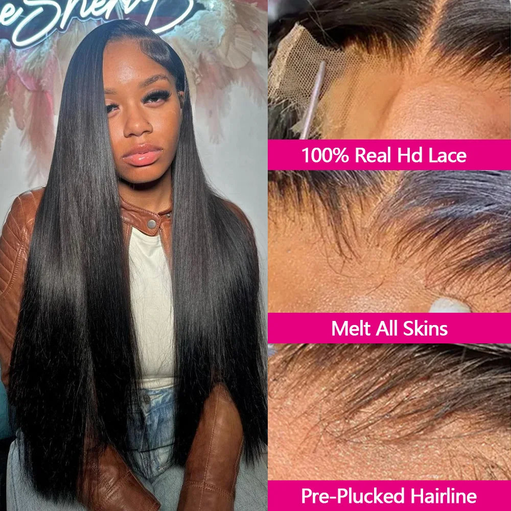 Real HD Lace Front Wig – Silky Straight Human Hair, Scalp Top Natural Look