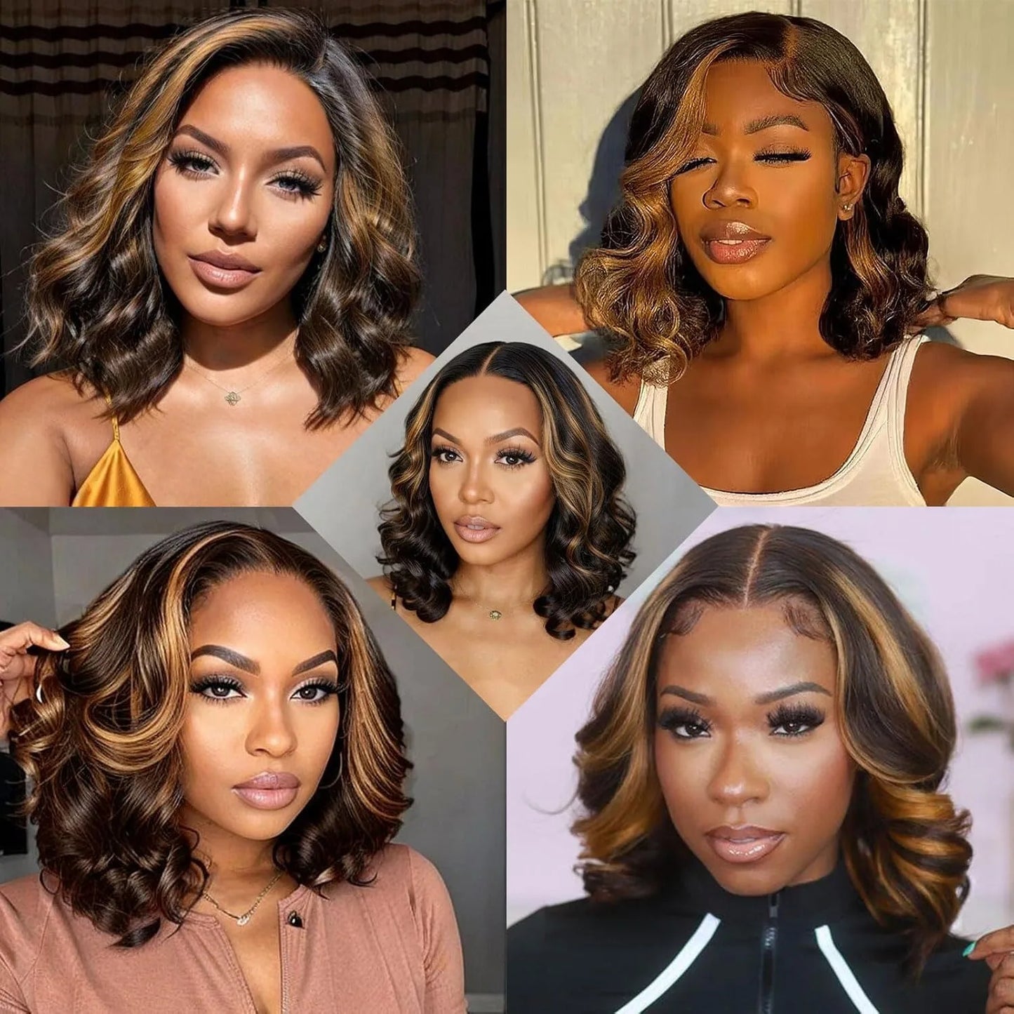 Ombre Body Wave Bob – 1B/30 Highlight Lace Front Wig