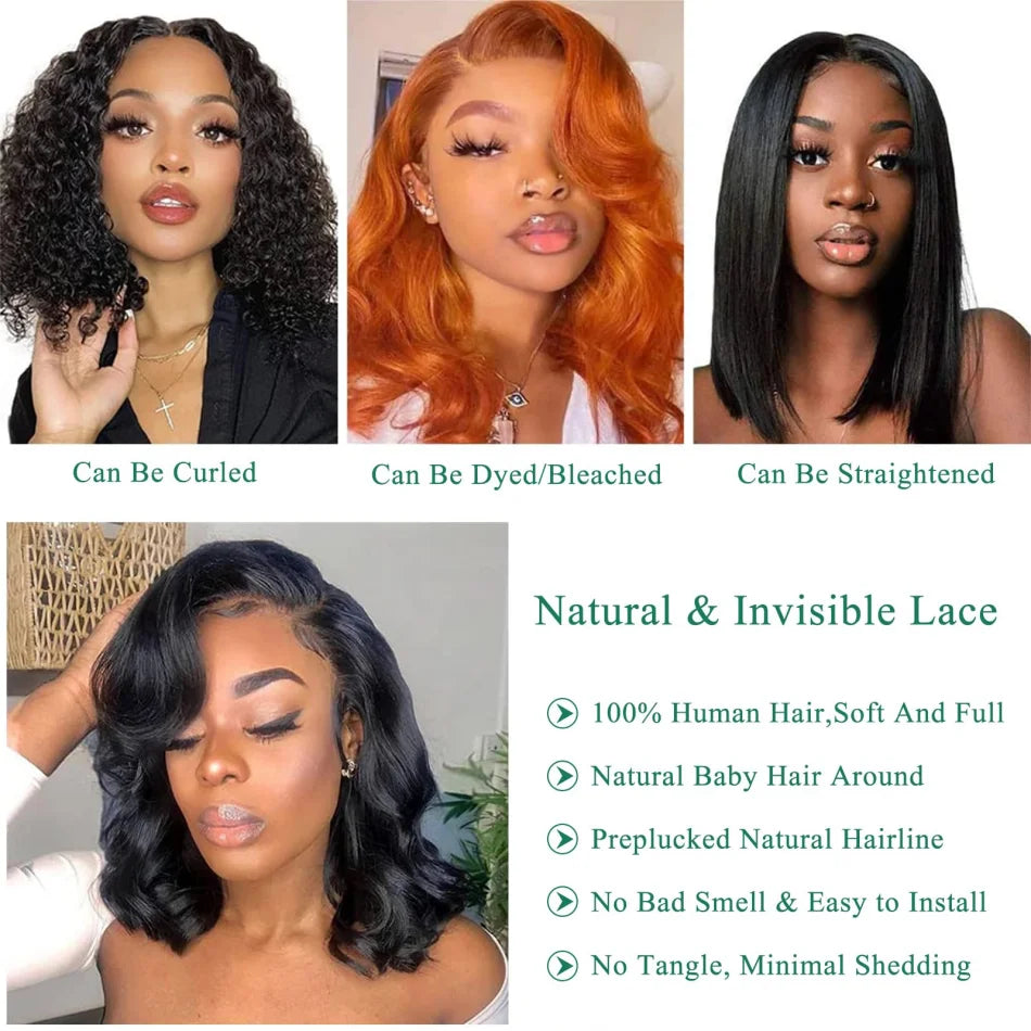 Chic & Effortless Bob – Short Body Wave Glueless Wig for Women