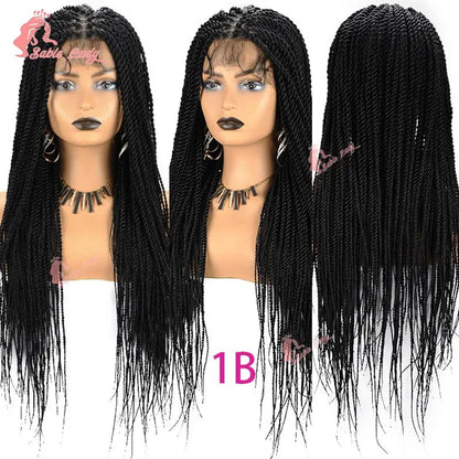 Senegalese Twist Braided Wig – Full Lace Synthetic Knotless Wig for Black Women