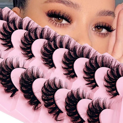 7 Pairs Russian Strip Eyelashes – Fluffy, Wispy, Lengthening False Lashes for Daily Wear