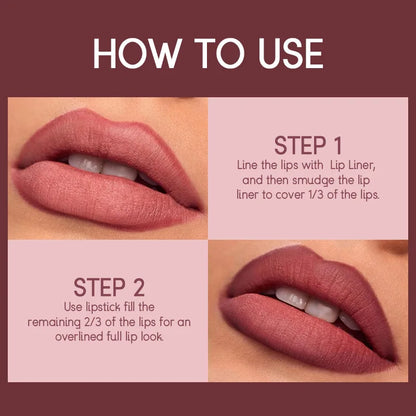 2-in-1 Matte Lipstick & Lip Liner Set (12 Colors)