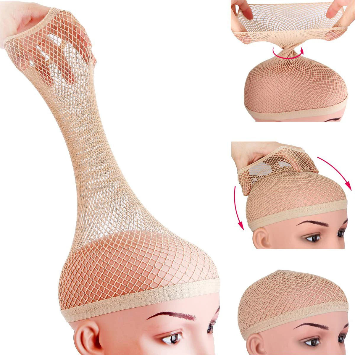 Dreamlover Black Mesh Wig Cap – Breathable Stretch Hair Net for Long Hair, Secure Fit for Wigs, Cosplay & Everyday Use