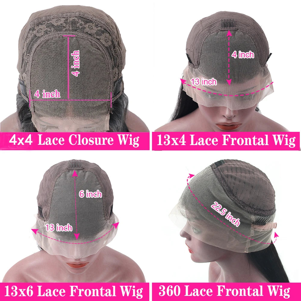 Grey Bob Lace Front Wig 10/12/14 Inch – 13x4 Human Hair Short Straight Wig, Pre-Plucked Hairline with Baby Hair