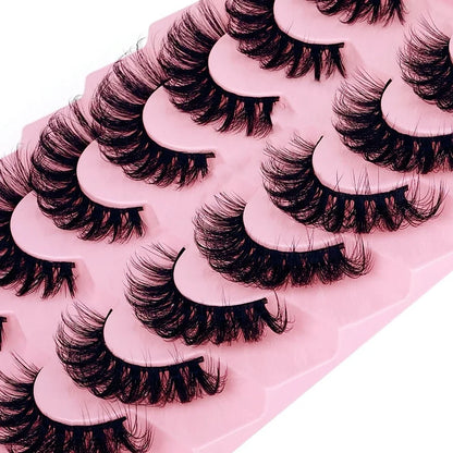 7 Pairs Russian Strip Eyelashes – Fluffy, Wispy, Lengthening False Lashes for Daily Wear