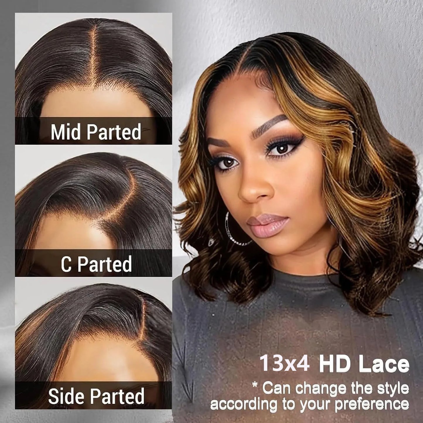 Ombre Body Wave Bob – 1B/30 Highlight Lace Front Wig