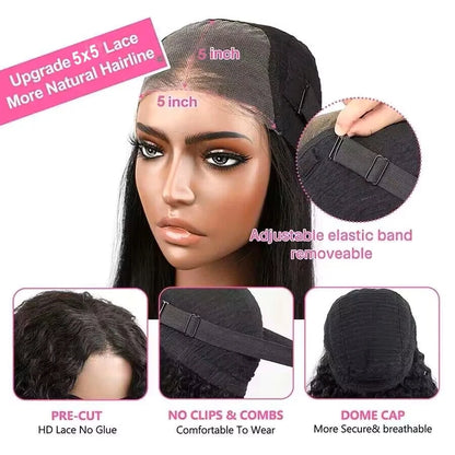 30–40” Pre-Cut Lace Glueless Wig