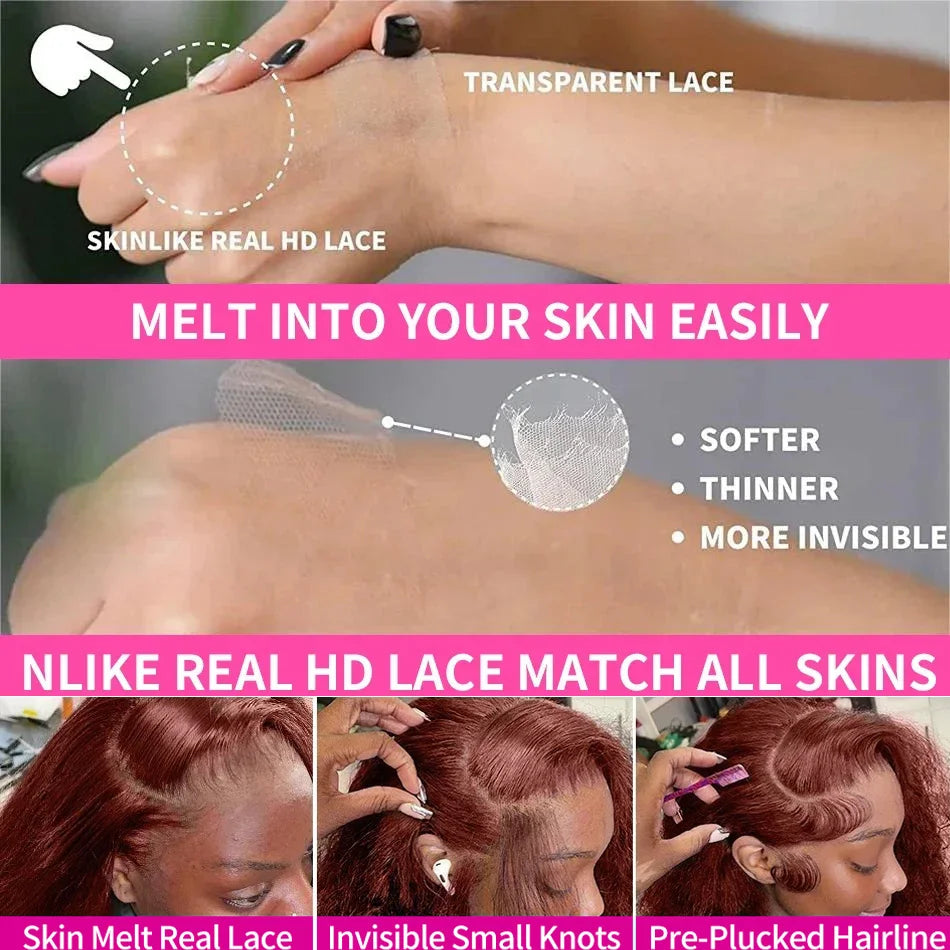 Reddish Brown Straight HD Lace Frontal Wig