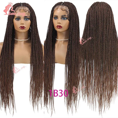 Senegalese Twist Braided Wig – Full Lace Synthetic Knotless Wig for Black Women