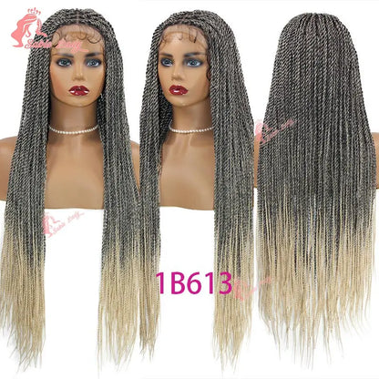 Senegalese Twist Braided Wig – Full Lace Synthetic Knotless Wig for Black Women