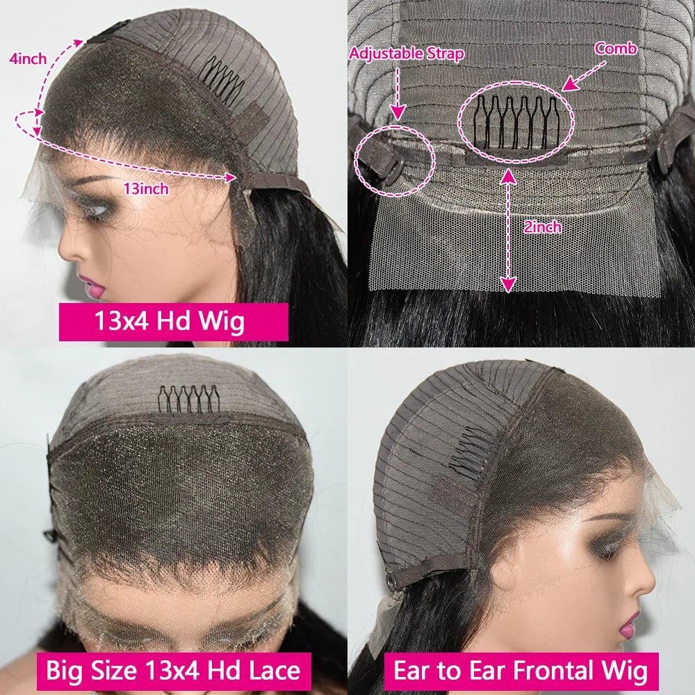 Real HD Lace Front Wig – Silky Straight Human Hair, Scalp Top Natural Look