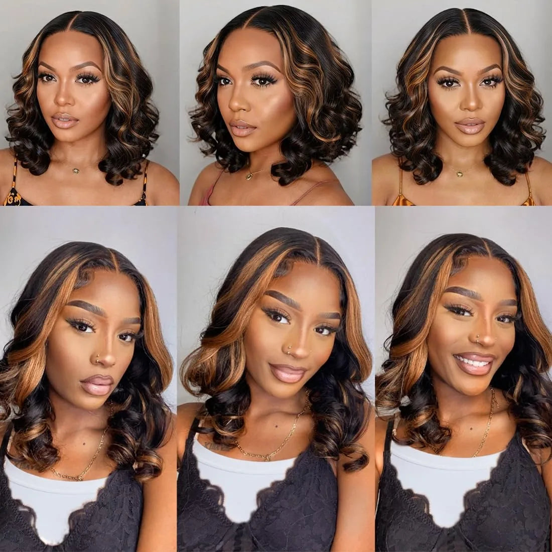 Ombre Body Wave Bob – 1B/30 Highlight Lace Front Wig