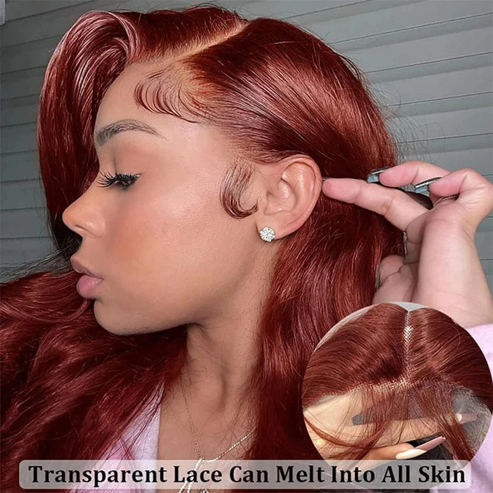 Reddish Brown Straight HD Lace Frontal Wig
