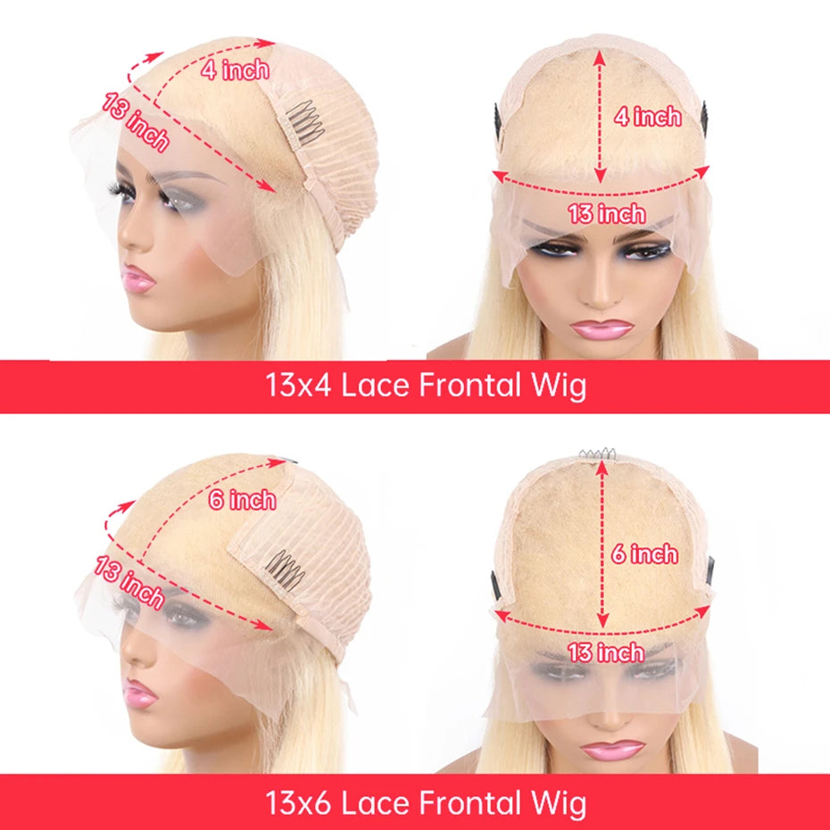 613 Blonde Straight Brazilian Hair-Bob Wig Human Hair 13x4/13x6 Lace Front – Pre-Plucked