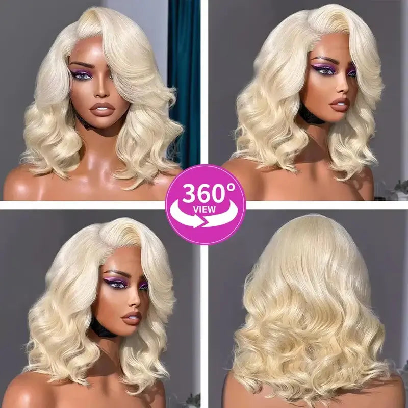 Honey Wave Bob – 613 Blonde Glueless Lace Wig