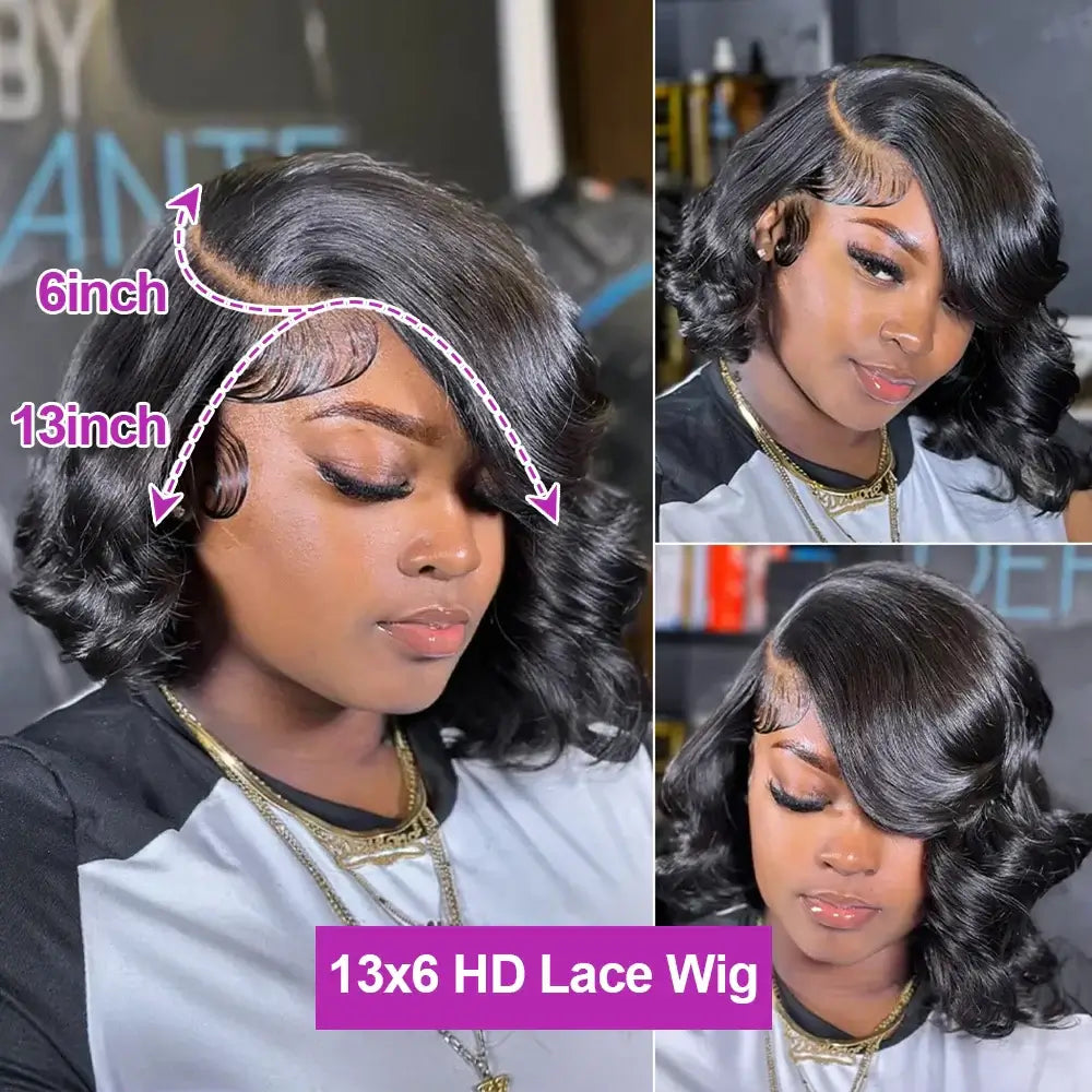 Water Wave Bob – 250% Density Glueless Human Hair Wig