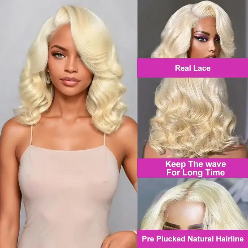Honey Wave Bob – 613 Blonde Glueless Lace Wig